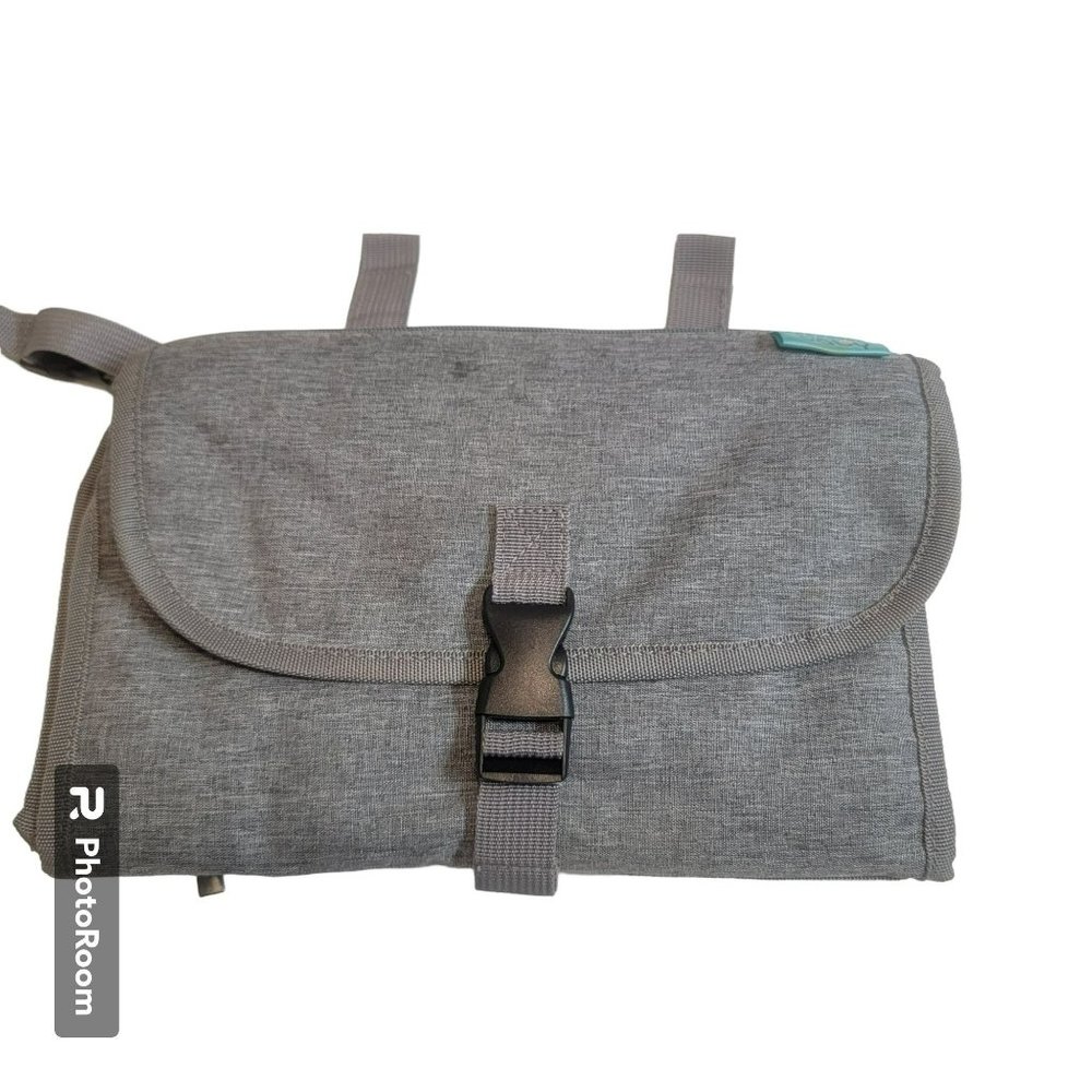 Kopi Baby Portable Diaper Changing Pad, Gray, Zip Pouch,  - EUC